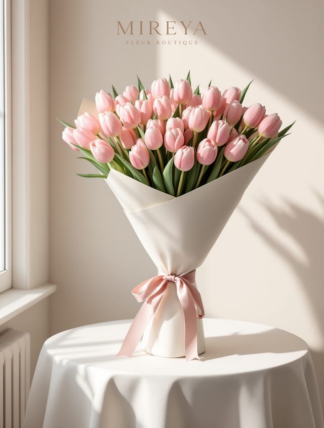 Bouquet Aurore — 51 Pink Tulips