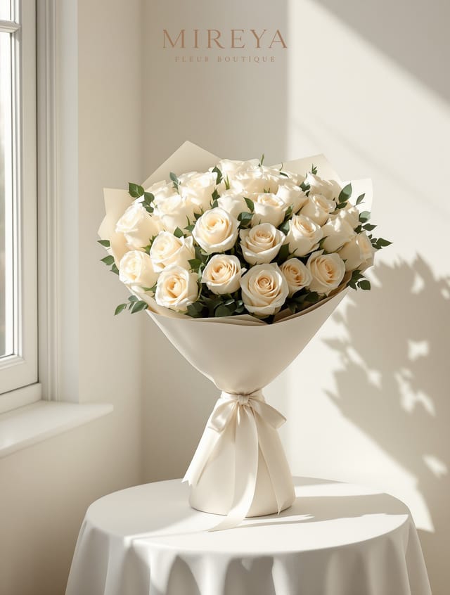 Букет Blanche — 25 бели рози