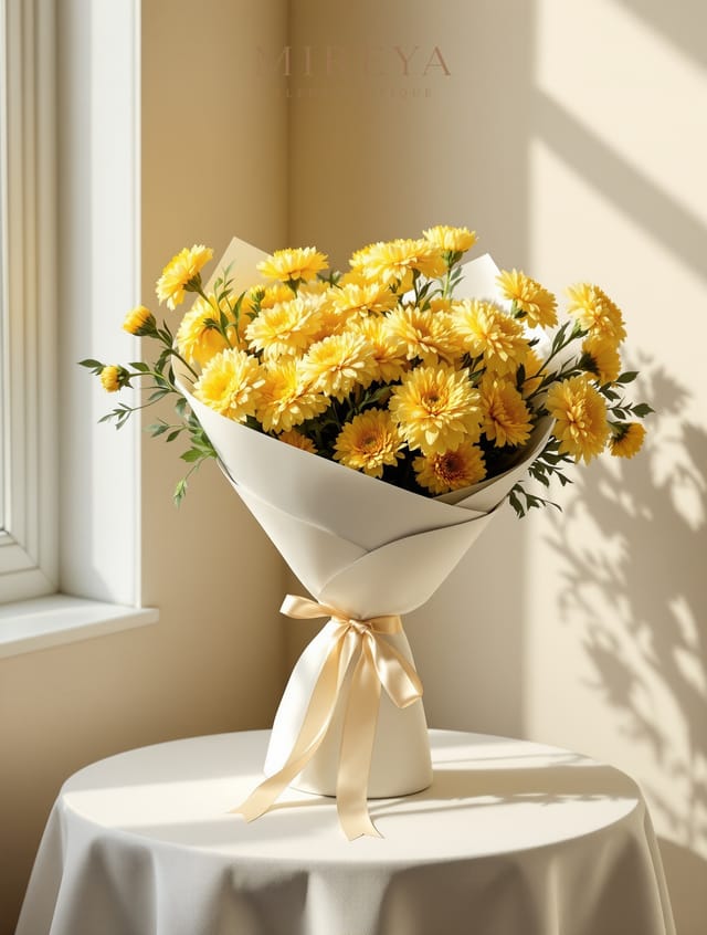 Bouquet Honey — 15 Yellow Chrysanthemums