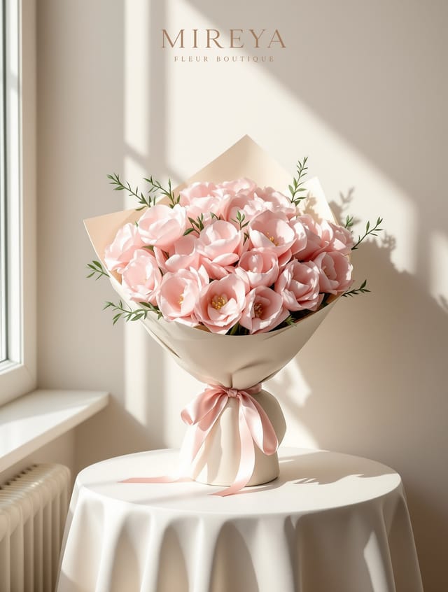 Букет Pastel — 15 розовых эустом