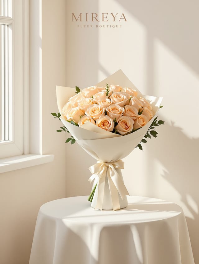 Bouquet Peach — 25 Peach Roses