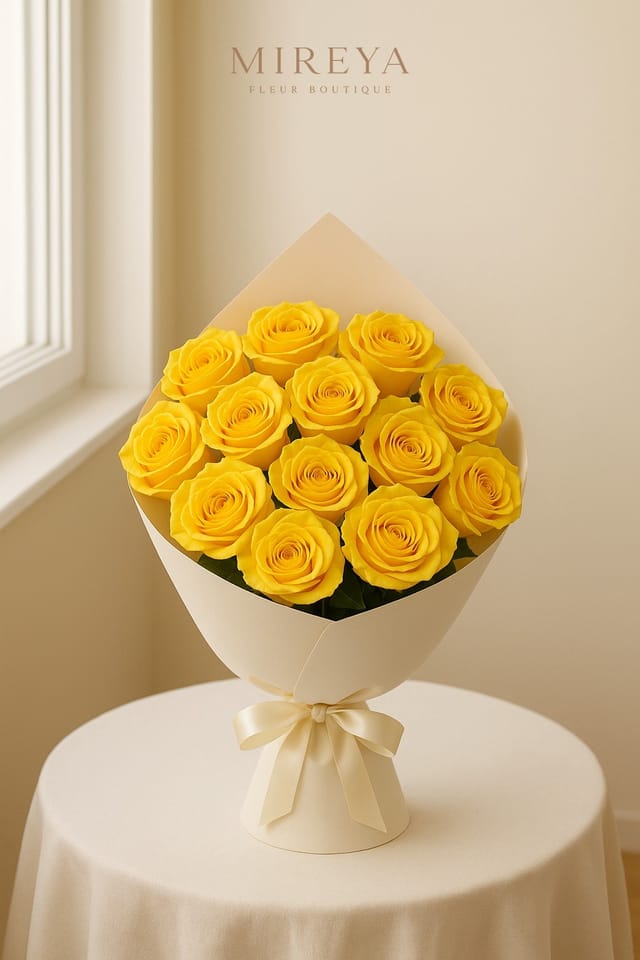 Bouquet Sunshine — 15 Yellow Roses